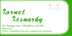 kornel kesmarky business card