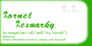 kornel kesmarky business card